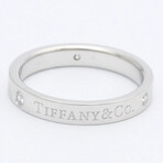 Tiffany & Co. Platinum Flat Band Ring With Diamond // Ring Size: 5.5 // Store Display