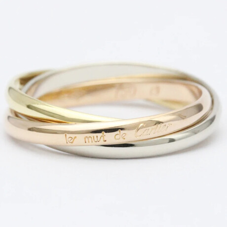 Cartier 18k Rose Gold + 18k White Gold + 18k Yellow Gold Trinity Ring // Ring Size: 4.75 // Store Display