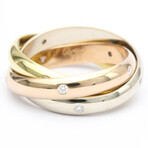 Cartier 18k Rose Gold + 18k White Gold + 18k Yellow Gold Trinity Diamond Ring // Ring Size: 8 // Store Display