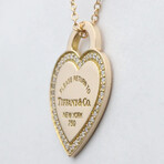 Tiffany & Co. 18k Rose Gold Return To Tiffany & Co. Heart Diamond Necklace // 15.94'' // Store Display