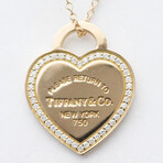 Tiffany & Co. 18k Rose Gold Return To Tiffany & Co. Heart Diamond Necklace // 15.94'' // Store Display