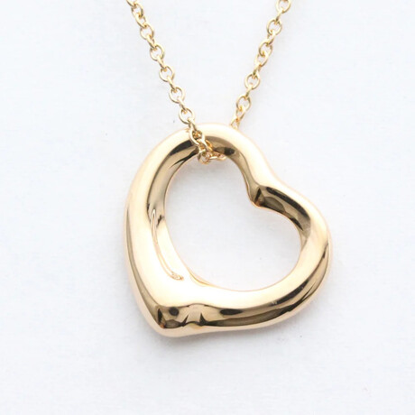 Tiffany & Co. 18k Rose Gold Open Heart Necklace // 15.94'' // 4.3g // Store Display