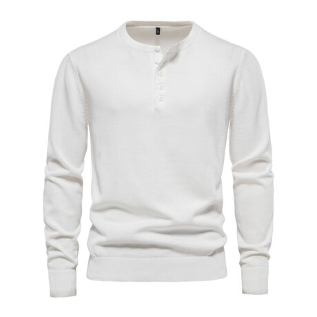 Henley Sweater // White (XS)