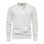 Henley Sweater // White (L)