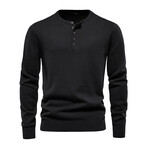 Henley Sweater // Black (XL)