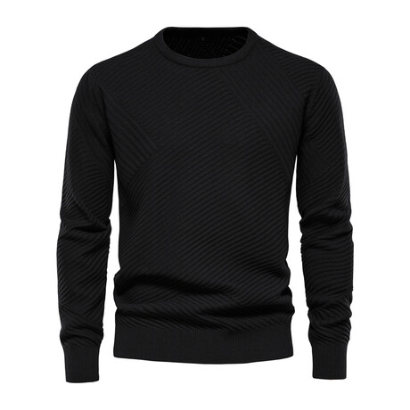 Y336-BLACK // Crewneck Sweater // Black (XS)