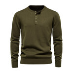 Henley Sweater // Green (L)