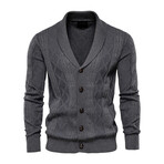 Cable Knit Cardigan // Dark Gray (XL)