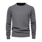 Crew Neck Knit Sweater // Gray (S)