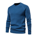 Textured Knit Sweater // Blue (L)