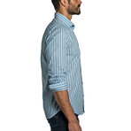 Keith Long Sleeve Button Up Shirt // Blue Stripes (M)