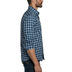 Kason Men's Long Sleeve Shirt // Dark Blue Check (S)