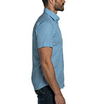 Stephen Long Sleeve Button Up Shirt // White + Blue (L)