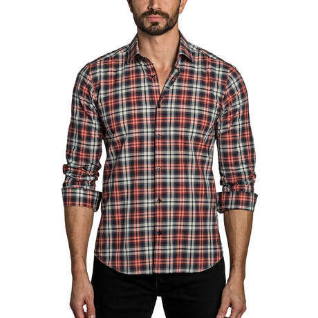 Jose Long Sleeve Button Up Shirt // Red Check (S)