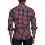 Jax Long Sleeve Button Up Shirt // Red + Black (XL)