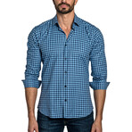 Nelson Men's Long Sleeve Shirt // Blue Gingham (S)