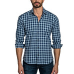 Kason Men's Long Sleeve Shirt // Dark Blue Check (S)