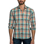 Marcus Long Sleeve Button Up Shirt // Turquoise Check (S)