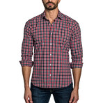 Jax Long Sleeve Button Up Shirt // Red + Black (XL)