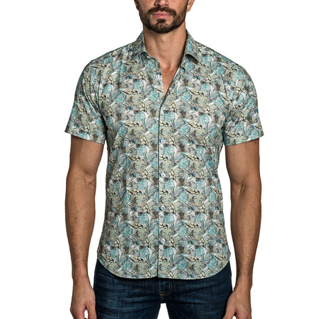 Kai Long Sleeve Button Up Shirt // Off White Floral (S)