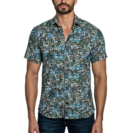 James Men's Short Sleeve Shirt // Dark Navy Print (S)