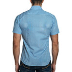 Stephen Long Sleeve Button Up Shirt // White + Blue (L)