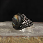 Genuine Labradorite Stone V2 // Silver + Multicolor (7.5)