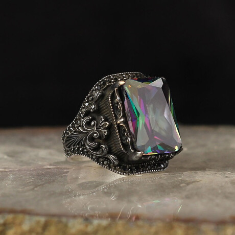 Mystic Topaz Stone V1 // Silver + Multicolor (6.5)