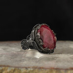 Genuine Ruby Stone V1 // Silver + Red (9)