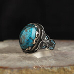 Genuine Azurite Stone V3 // Silver + Blue (7)