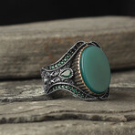 Agate Stone // Silver + Green (9.5)