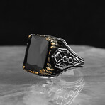 Black Zircon Stone V1 // Silver + Black (7.5)