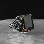 Black Zircon Stone V1 // Silver + Black (9)