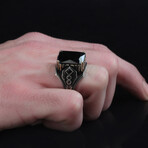 Black Zircon Stone V1 // Silver + Black (8)