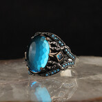 Aquamarine Stone V3 // Silver + Blue (10)