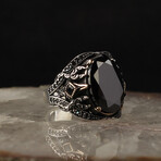 Black Zircon Stone V2 // Silver + Black (10)