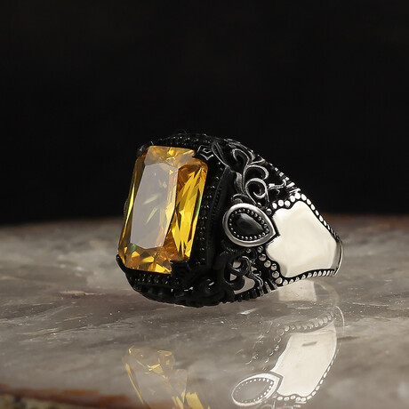 Citrine Stone V2 // Silver + Yellow (6.5)