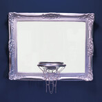 Silver Framed Mirrored Hoop (20"W x 16"H x 1"D)