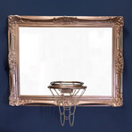 Gold Framed Mirrored Hoop (20"W x 16"H x 1"D)