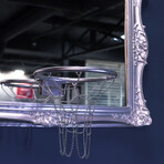 Silver Framed Mirrored Hoop (20"W x 16"H x 1"D)
