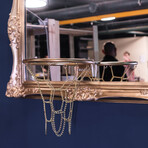 Gold Framed Mirrored Hoop (20"W x 16"H x 1"D)
