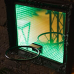 Black Framed LED Infinity Mirrored Hoop (20"W x 16"H x 1"D)