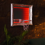 Silver Framed LED Infinity Mirrored Hoop (20"W x 16"H x 1"D)