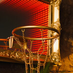 Gold Framed LED Infinity Mirrored Hoop (20"W x 16"H x 1"D)