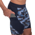 Shorts // Blue Camouflage (L)