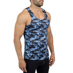 Tank Top // Blue Camouflage (2XL)