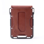 M1 Bifold Wallet // Whiskey Brown Leather + Slate Gray Chassis