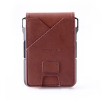 M1 Bifold Wallet // Whiskey Brown Leather + Slate Gray Chassis