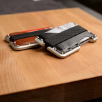 D01 Dapper Wallet // Jet Black Leather + Satin Silver Chassis