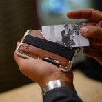 D01 Dapper Wallet // Whiskey Brown Leather + Satin Silver Chassis